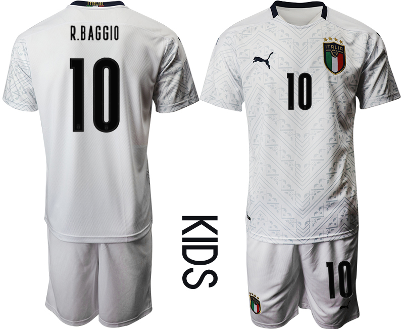 Youth 2021 European Cup Italy away white #10 Soccer Jersey